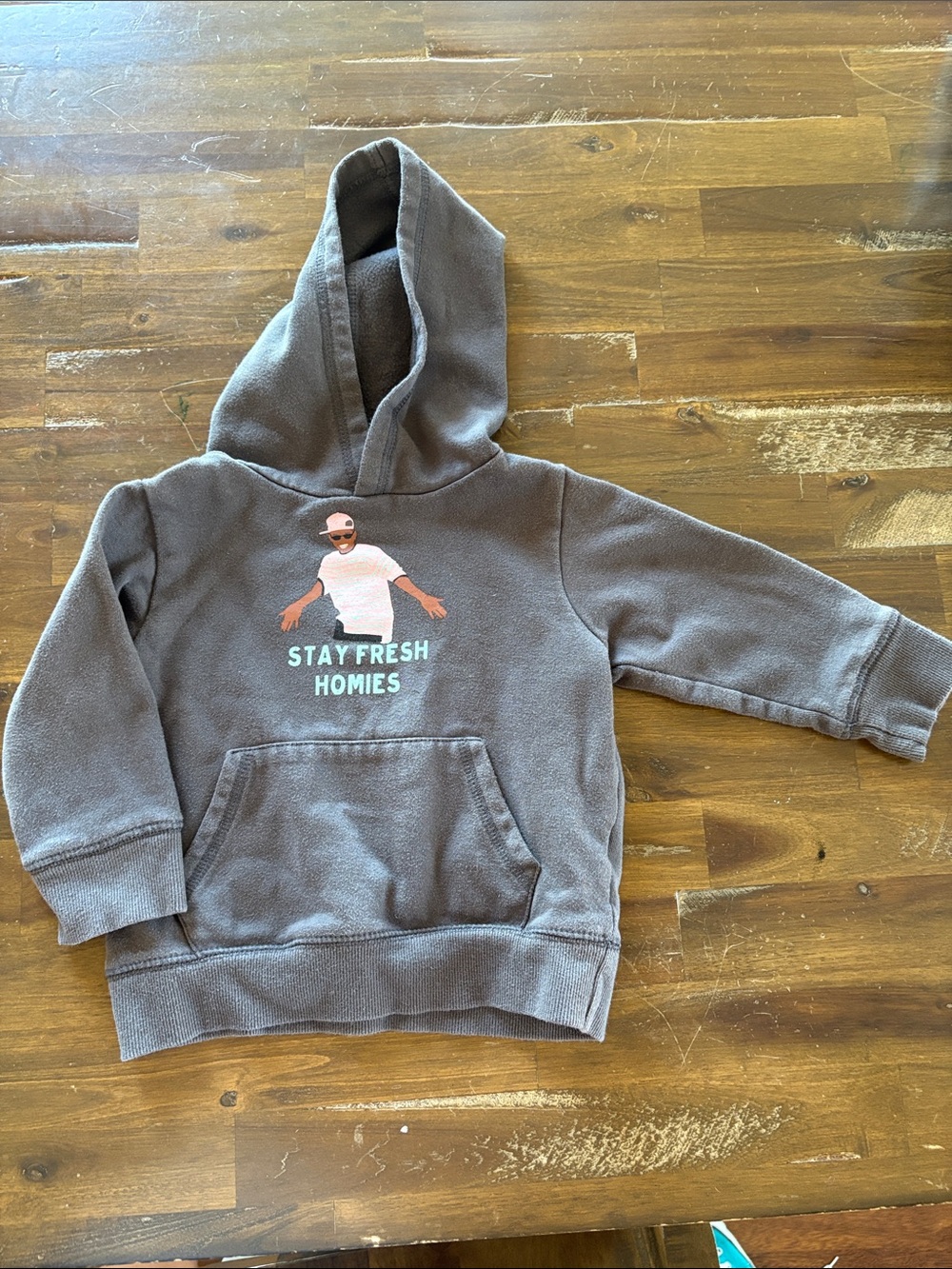 Stay Fresh Homies Brown Kids Hoodie with Graphic